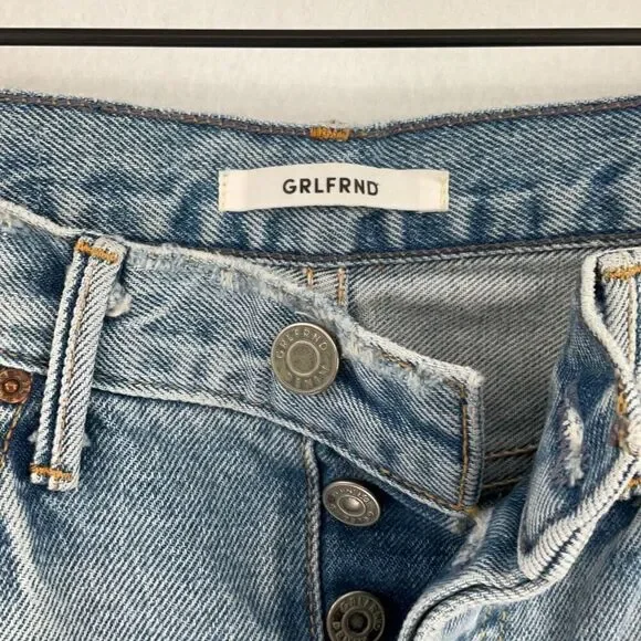 GRLFRND Blue Karolina High Rise Distressed Denim Skinny Jeans Size 27 - Picture 4 of 10